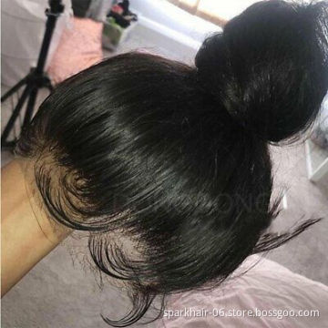 Vendor Straight  Transparent Lace Front Human Hair Wigs For Black Women 13*4 Lace Frontal Wig Glueless 100 Virgin Full Lace Wig
